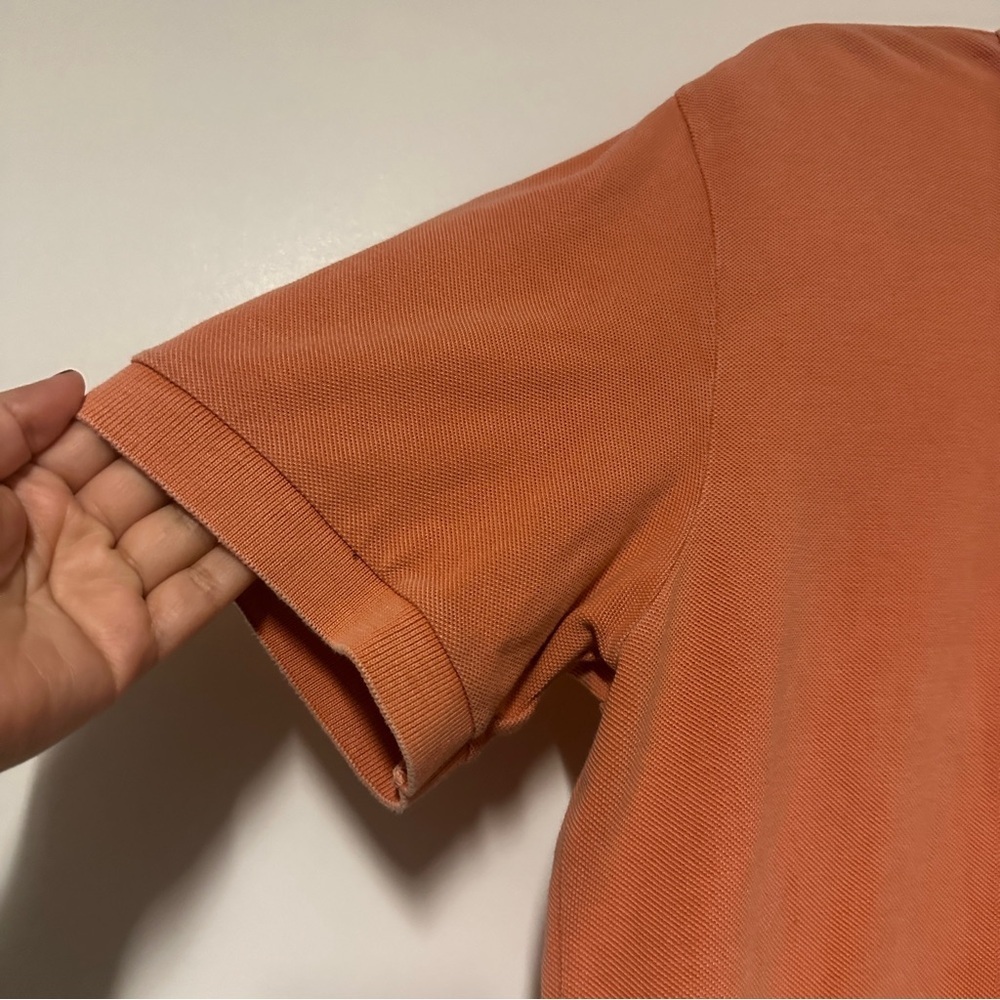 Lacoste Short Sleeve Polo Shirt Mens Size 5 Orange 100% Cotton Casual - Picture 4 of 8